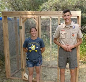 Collen Rise also worked with the Okanogan Wildlife League. He built small outdoor animal enclosure for injured animals to recover at the animal rescue. 