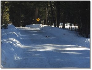 USFS-Matt Reidy photo Snowy road at Bonaparte SnoPark.