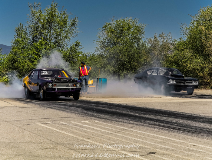 Dan Hodson/submitted photo Dick Warren brings his 1972 AMC Hornet "Rant-n-Rave" across the border from Tonasket, Wash. on a regular basis to line up against Osoyoos, BC's Brad Baxendale in his 1969 Pontiac Beaumont. The two gents offer fierce competition, as well as looking cars.