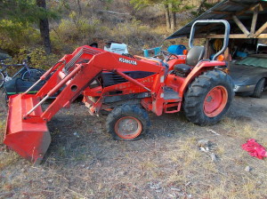OCSO/submitted photo The Kabota tractor found in the Aeneas Valley after multiple search warrants were served on properties along Frosty Creek Road.