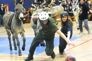 Gary DeVon/staff photo Donkey Basketball at the high school is one of the most popular Oroville Booster Club fundraisers.