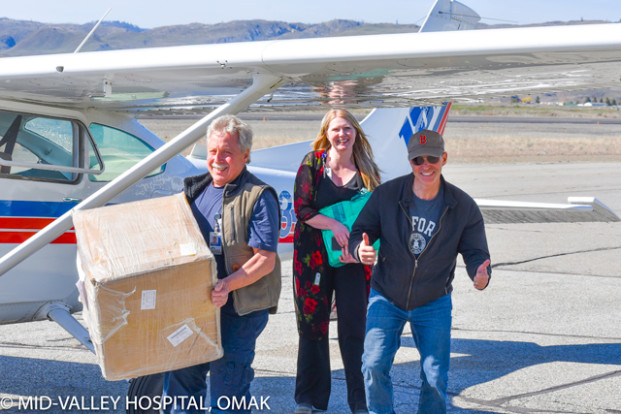 MVH/submitted photo Mid-Valley Hospital received a shipment of 5,000 disposable surgical masks flown into Omak Airport on Thursday April 15 by volunteer pilots from the Boeing Employees’ Flying Association. The Personal Protection Equipment was imported and distributed by the Washington State Hospital Association.