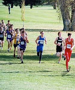 Photo by Bob ThorntonJacob Longmire of Tonasket at the two mile point at the state meet in Pasco on Saturday.