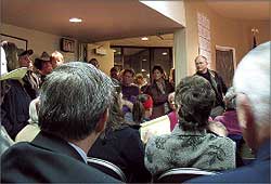 Architect Dave Frunkland, from Yakima, talked about the proposed North Valley Hospital renovations at length with a packed crowd Nov. 27. Most of the council meeting was spent on the proposed plans, addressing a sometimes-hostile crowd - Photo by Amy Vene