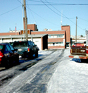 Photo by Amy Veneziano This alley runs from the current main entrance to the hospital on Second and between the NVH business building, the Whitestone Apartments and the Eagles.