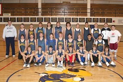 The 2007-2008 Oroville Hornet Boys Basketball team is:  (front row, L-R) Jesse Barker, Preston Iverson, Brandon Funston, Sawyer Werner, Zach Neal, Blaine Wagner, Tyler Clark, Charlie Demartino, (middle row) Luke Rowton, Austin Nigg, David Peters,