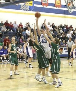 Tonasket senior Cierra Silverthorn tries to make a shot against the Chelan defense on Saturday, Jan 31. Tonasket won 47-44.