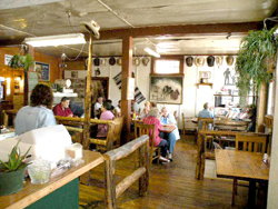 The inside of the Wauconda Cafe' and Spaghetti Saloon which, along with the Wauconda General Store, the U.S. Post Office, a four bedroom house, a 100-year-old homestead log cabin which has been converted to a garage/workshop, a gas station and four acres