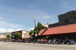 Over 150 riders and motorcycles poured into Oroville as part of the eighth annual Run for the Border charity ride from Wenatchee. After a brief ceremony many who took part in the event went to get some lunch or to talk to those who came out to see all the