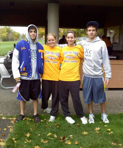 Four Tonasket cross country runners (left to right): Jake Hickman, Jessica Spear, Kyndra Dellinger and Damon Halvorsen qualified for the State Cross Country meet with their races at the District 6/7 Championships. Submitted by Elaina Halvorsen