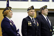 Vicki Hart, Walt Hart III and Richard Sherman were among the veterans that addressed those who came to the Veterans’ Day Assembly held on Tuesday, Nov. 11. Photo by Tony Kindred