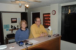 Sandy and Clyde Andrews are the new managers of the Camaray Motel in Oroville. They plan on sprucing the place up and to make themselves available to guests on daily basis. Photo by Gary DeVon