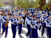 Members of the Tonasket Marching Band performing down the street in Disneyland on Friday, March 11. Photos by Julianna Griffin