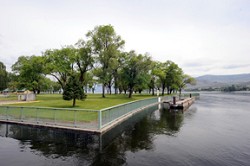 Photo by Gary DeVonWater levels in Lake Osoyoos climbed as high as 913.50feet above sea level last week, but dropped slightly after a weekend of cool