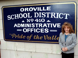 Photo by Gary DeVonJoan Hoehn at the Oroville School District office preparingfor a t