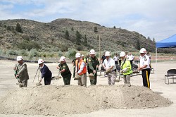 The Ground Breaking Ceremony for the new Oroville Station of the U.S. Border Patrol located south of the U.S.-Canada Port of Entry on the west side of Highway 97 took place on Tuesday, July 12. Among those participating in the shovel ceremony were the Dir