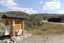 The fire danger is very high as indicated by this sign going up state Highway 20 east of Tonasket. The Maryls Road Fire about 16 miles east of Tonasket burned 408 acres and one outbuilding last week, according to the DNR. Photo by Gary DeVon