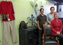 2197a The Prickly Pear co-owners Debra Picard (center) and Shana Hammett (right) will be joined by jeweler CJ Harrison (left) when the new jewelry and quality consignment women’s apparel shop opens Nov. 1 in the former Harrison Jewelers store at 4 N. Main, Om