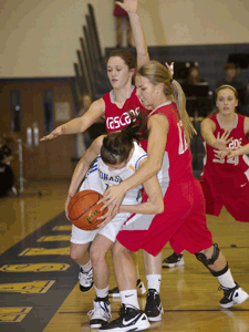 Cascade's pressure defense left the Tigers, including Amber Kilpatrick, little room to maneuver.