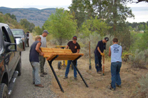 2286a Students put together benches that were installed at various points along the Similkameen River Trail.