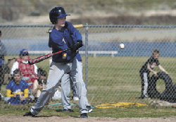 Tonasket's Kjeld Williams takes a cut against Omak on Saturday, April 14.