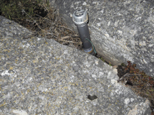 2546a This explosive device was found between two rocks at Fancher Dam Reservoir and reported to the Okanogan County Sheriff's office. A bomb disposal unit from Spokane was called in and destroyed it the afternoon of Wednesday, May 3. OCSO photo