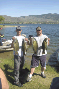 Photo by Charlene Helm / The team of Chris Corey and Jerrod Gibbons won first place with five bass weighing a total of 26.74 pounds. They also won big small mouth honors with a 6.25 pound fish.