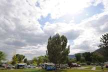 2579a PARK FIT FOR A QUEEN: Like an invasion from the north, Oroville's Lake Osoyoos Veterans Memorial was full to capacity last weekend as our Canadian neighbors celebrated the late Queen Victoria's birthday. Rod Noel, Oroville's head of the Parks Department,