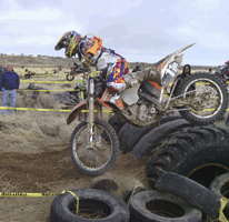 Submitted photo — Tonasket's Dyllan Gage raced to a third place finish in age classes at the Desert 100 near Odessa in April.