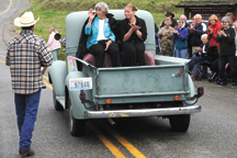 Barbara Dart, born in nearby Havillah, moved with her family to the Nine Mile area when she was five, attending the Nine Mile School from first to fourth grade. She was this year's Grand Marshal and led the parade. Photo by Gary DeVon