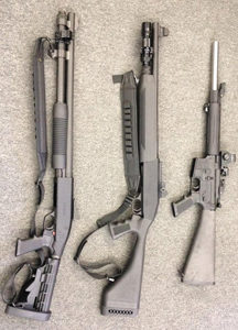 The Tonasket Police Department was the beneficiary of a donation by local gun shop owner Mike Murphy, who presented these rifles to the local cops at the June 13 City Council meeting.