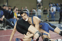 Brent Baker / staff photoTonasket's Collin Aitcheson, shown here at last year's WIAA state wrestling tournament, competed in July at the USAW Junior Greco Nationals in Fargo, North Dakota.