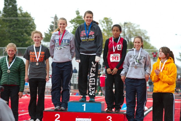 Oroville's Sierra Speiker dominated the 3200-meter run to win her first track state title (to go with two cross country championships) on Friday, May 24.