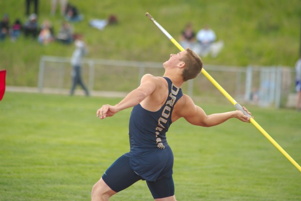 Oroville's Luke Kindred nailed down a 5th place finish in 2B javelin on Saturday.