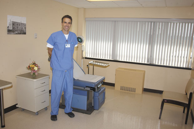 North Valley Hospital surgery supervisor Trevor Rise shows off one of the four exam rooms in the newly opened second floor surgery center during last Friday's Open House. Brent Baker/staff photos