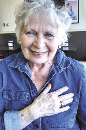 Claire Jeffko says that finding the diamond that her late husband Ed gave her more than 30 years ago, which had been missing near the Okanogan River bank for five or six hears, has given her closure since his disappearance in his plane over the Cascades nearly two years ago.  Brent Baker/staff photo