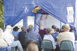 Jack Nisbet speaks at the Sinlahekin 75th Anniversary  Celebration.