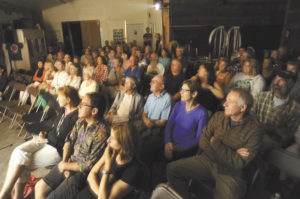 Watching short films at Esther Bricques, one of the original venues of the Tumbleweed Film Festival.  This year they are the only venue and this "Best Of" takes place Saturday, Aug. 6, with music at 5 p.m. and movies at 7 p.m. Gary DeVon/file photo
