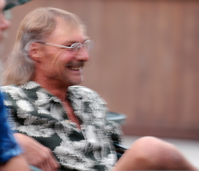 Our always smiling friend Fred Cook relaxing with fellow OHS alumni at Alpine Brewery.
