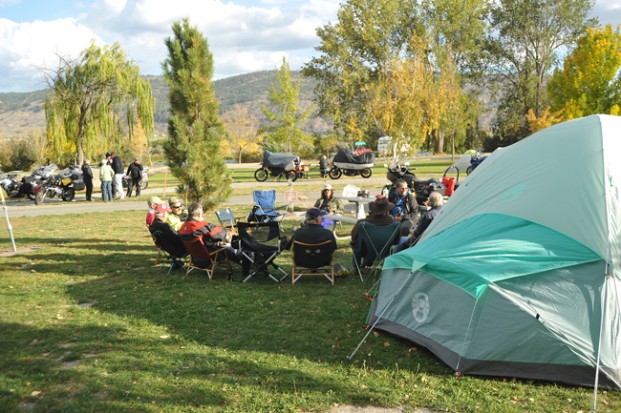 Members of the Valley BMW Riders Club held their final campout of the year at Oroville’s Veterans Memorial Park the weekend of Oct. 7-9. Known as the “Last Chance Campout” there were riders and their bikes from both sides of the U.S./Canadian border who participated. There were not one, but two, bikes with sidecars, as well as a vintage 1953 fire engine red boxer ridden by an enthusiast from Okanogan. 