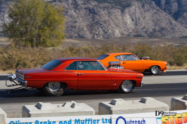 Last weekend's drag race in Osoyoos, BC saw some new metal at the starting lights. These two cars were a sight to behold, when lined up against one another. Car #466 ('66 Acadian Canso), driven by Dale Jansen (Armstrong, BC). Car #156 ('68 Chevelle), driven by Tim Deplonty (Winfield, BC). Dan Hodson/submitted photo 