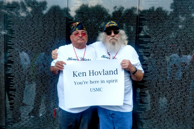 William Gomez with a fellow Vietnam Veteran at "The Wall" the Vietnam War Memorial in Washington, DC. Annie Wilkison/submitted photo