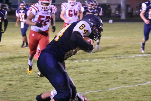 Carl Bjelland/submitted photos Oroville Hornet Running Back Mills, a senior, scored four of six of Oroville’s touchdowns, running the ball 105 yards on 23 attempts for the night against Brewster last Friday night.