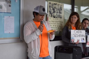 A WVCO student speaks out Wednesday, March 14, on the need for increased school safety.