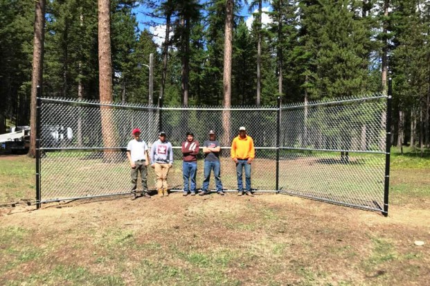 Submitted photo The Tonasket FFA built a backstop for the softball field at the Tonasket Kiwanis Club Camp Tokiwanee at Lost Lake. Tonasket Kiwanis members credit not only the FFA students, but also credit adviser Matt Debach. Kiwanis members said, "It is perfect."