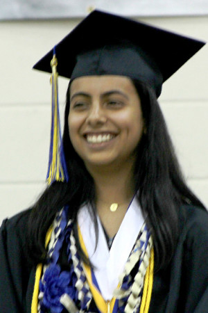 Laura Knowton/staff photos Tonasket High School's Kay Lee Bobadilla the 2019 graduating classes Valedictorian gave an inspiring speech during Saturdays ceremony.