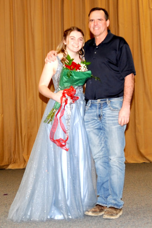 Queen-elect Emily and her father, Bruce Rawley.