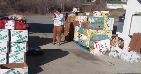 Submitted photo
Oroville has been added to the towns receiving a monthly free food distribution. The first event was on Thursday, March 25 at the unoccupied McDonalds/gas station made available at no cost by the owner, Surjit Singh. Lighthouse Ministries, of Wenatchee, delivered the donated food. The Oroville Chamber of Commerce helped to organize the distribution and is looking for volunteers to help with the next event scheduled in April, as well as donations to help cover things like transportation costs.