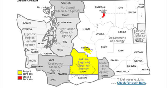 SOURCE: WSDOE
The Okanogan Valley is under a Stage 2 Burn Ban until at least Wednesday, Jan. 12, when the situation will be reassessed by the state Department of Ecology.