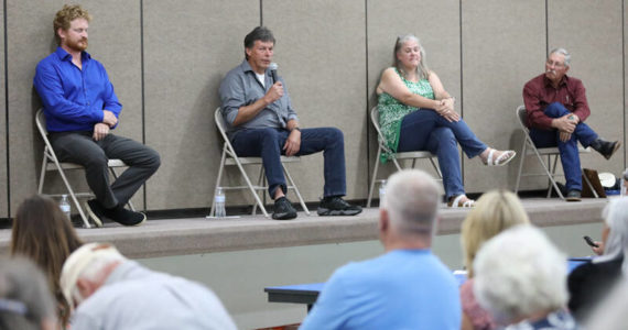 Laura Knowlton/staff photo
The election season kicked off in the first candidates forum for Okanogan County Commissioner Candidates District 3. The forum was held at Tonasket Elementary School at the end of June. Other forums have been held in mid- and south-counties, as well as the Methow.